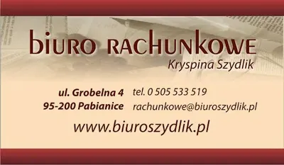 Biuro rachunkowe Kryspina Szydlik. Księgowość - rachunkowość -rozliczenia PIT - VAT.